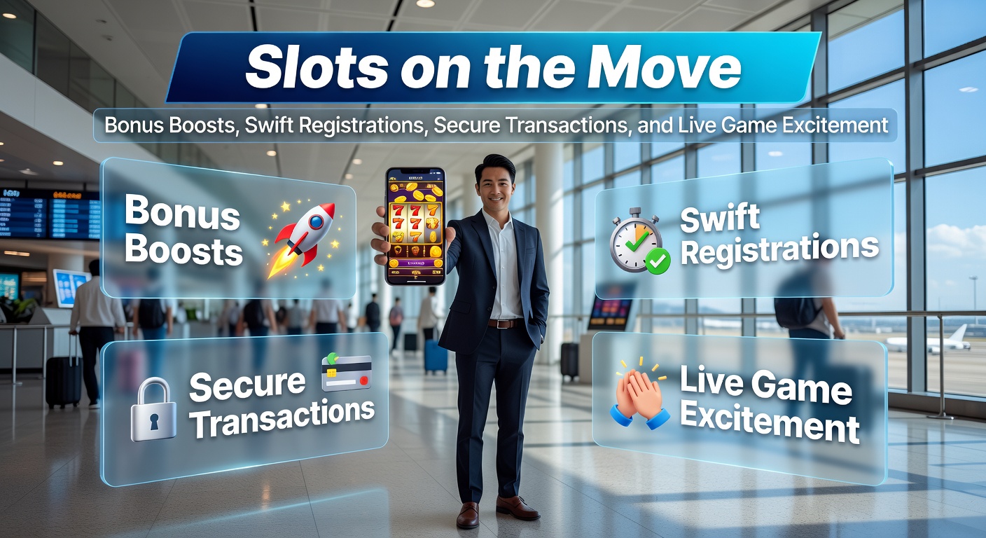 Live-Dealer-Tisch mit Slot-Elementen auf einem Tablet, umgeben von sicheren Zahlungssymbolen und schnellen Registrierungs-Icons, die Mobilität und Sicherheit betonen