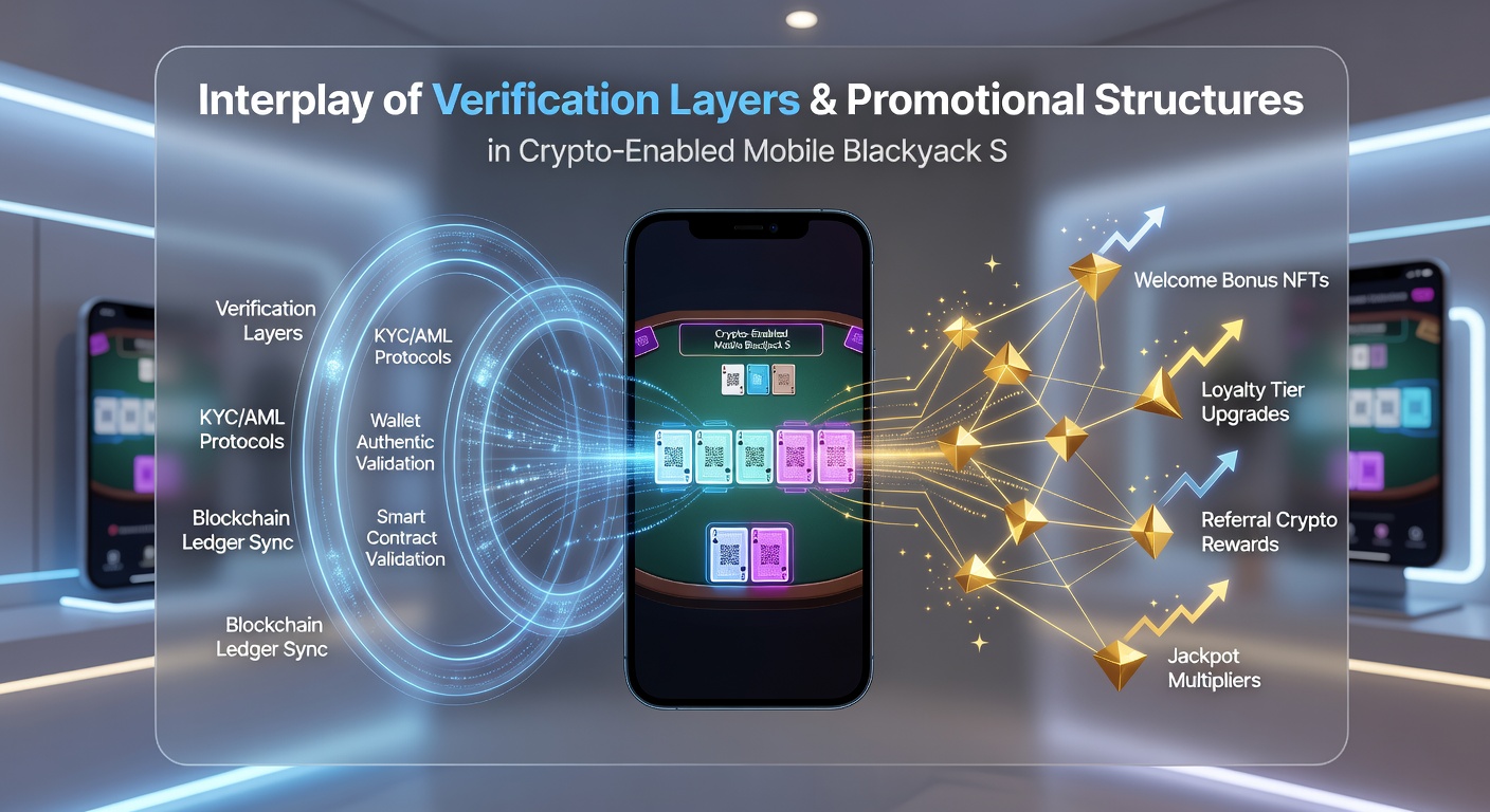 Mobile Blackjack-Oberfläche mit Krypto-Zahlung und aktiviertem Bonus